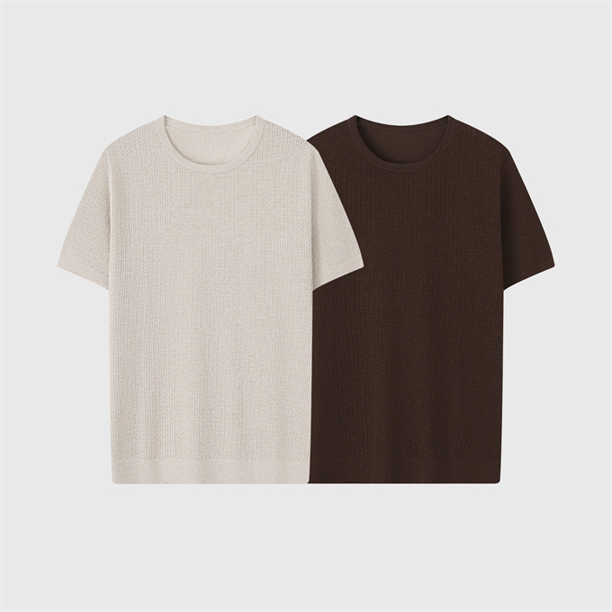 loro piana urban crew neck textured knit short sleeve sweater